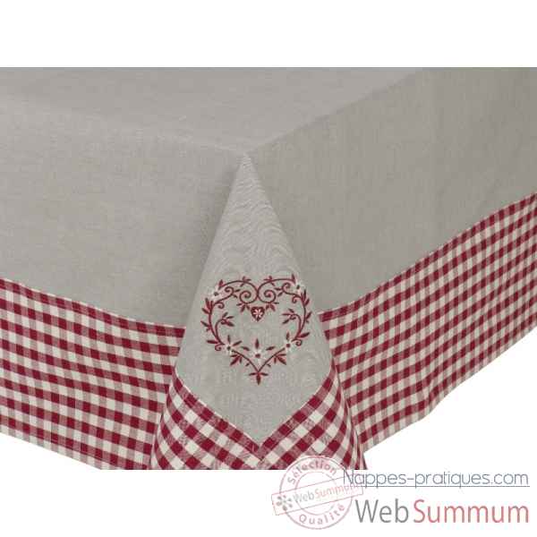 Nappe 150 x 300 \"collection campagne coeur\" Antic Line -SEB12591
